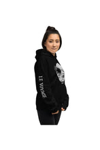 Load image into Gallery viewer, Black-unisex-T-hoodie-with-alternative-fashion-rocket-in-moon&#39;s-eye-from-George-Melliés&#39;-film-Trip-to-the-Moon
