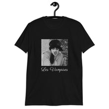 Load image into Gallery viewer, Vintage-gothic-black-T-shirt-with-image-of-Musidora-from-silent-film-Les-Vampires-horror-movie
